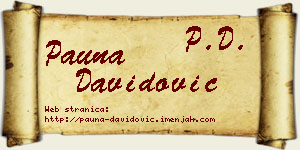 Pauna Davidović vizit kartica